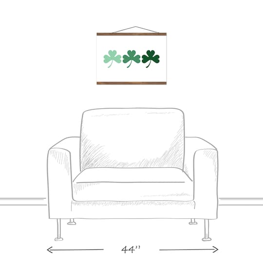 Ombre Shamrock Horizontal Hanging Canvas 16" x 20" Teak Hanging Canvas